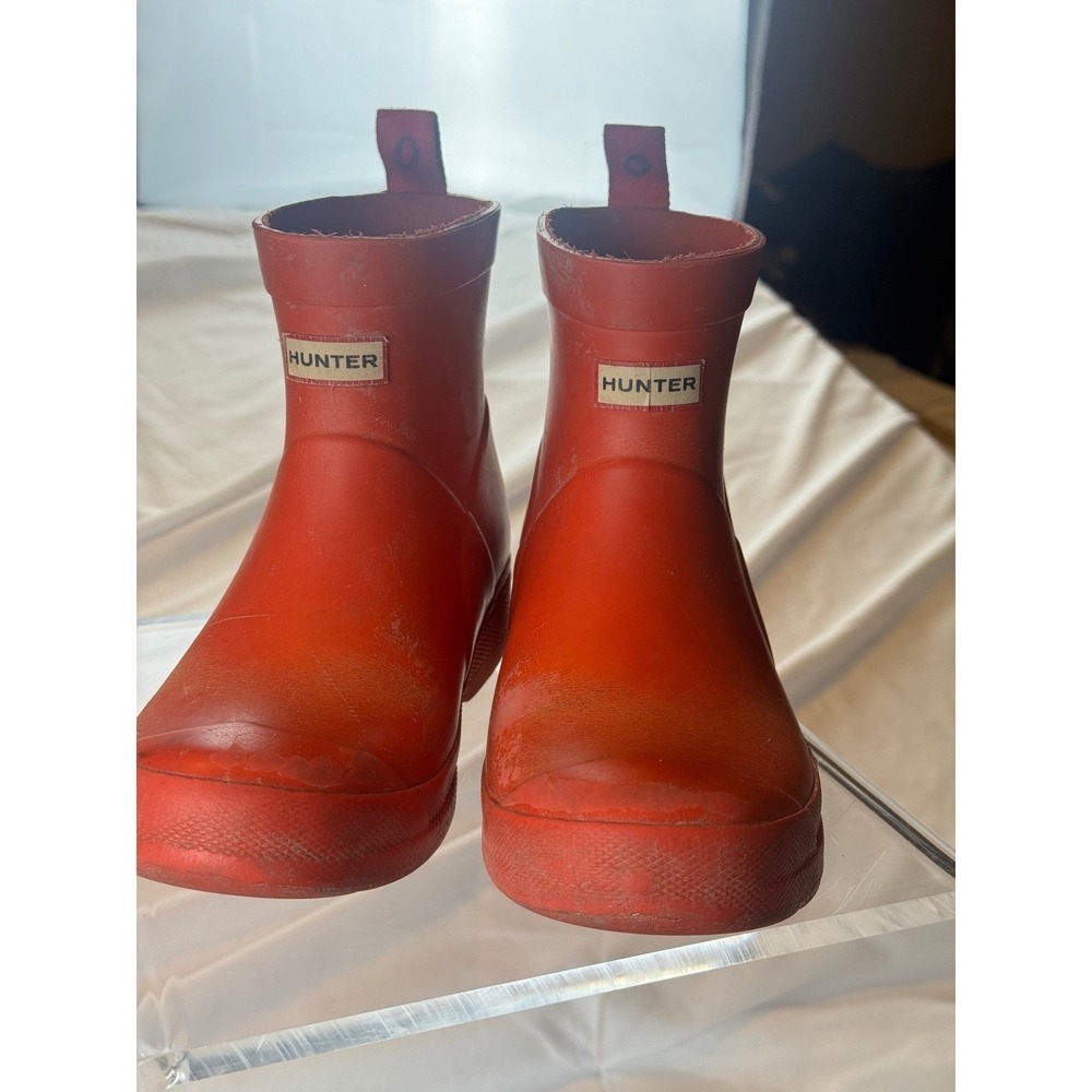 Hunter Original Play Short Red Rain Boots Women's US 6 Waterproof
